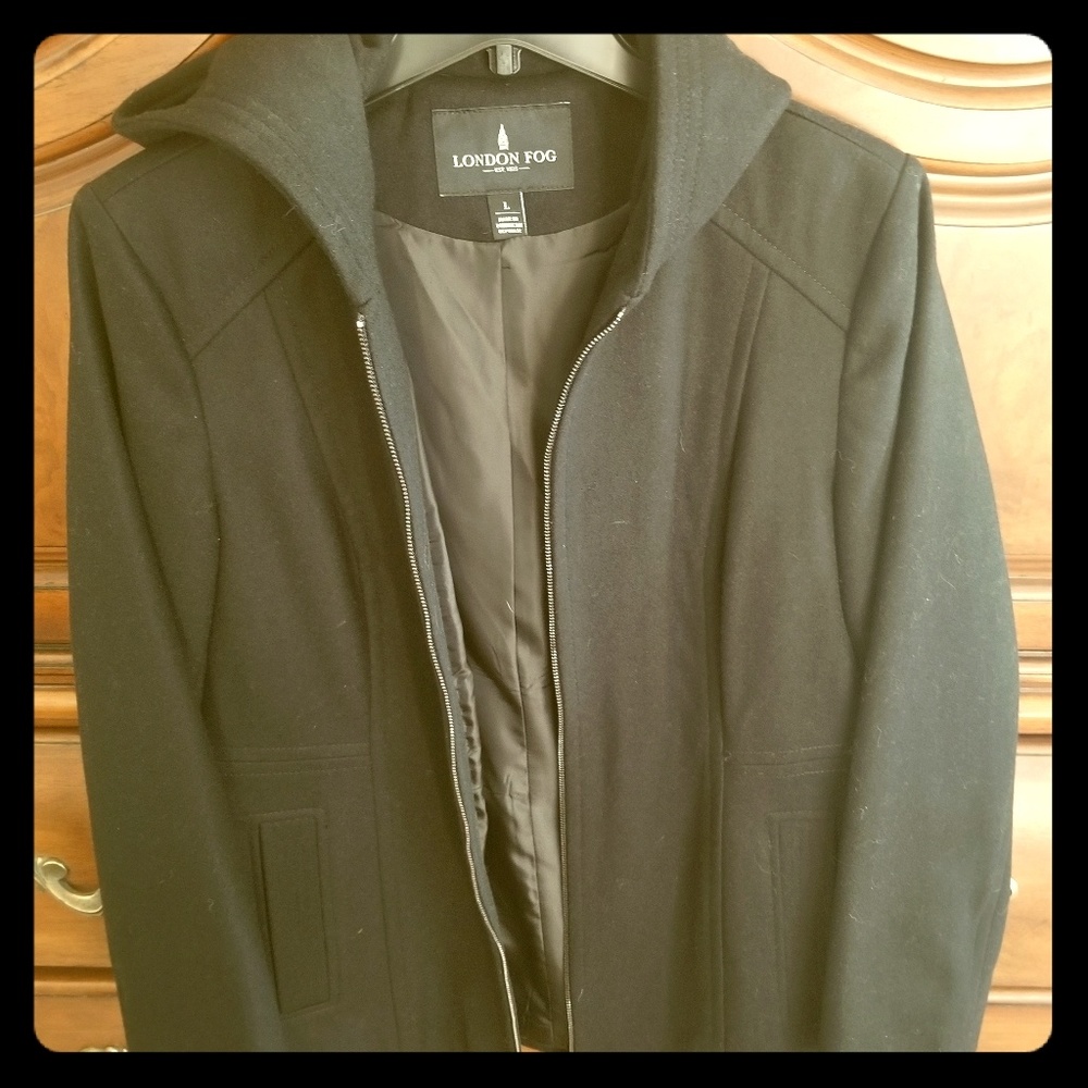 Black London fog hooded jacket